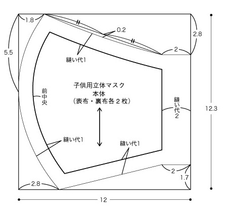 マスク 子供 用 型紙 手作り とっても簡単な立体マスク！子供用マスクの手作り方法｜ Pacoma